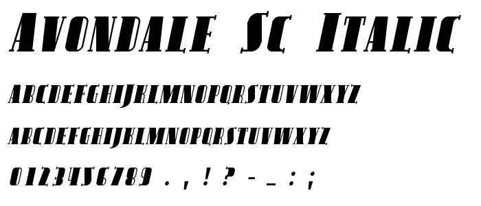 Avondale SC Italic font