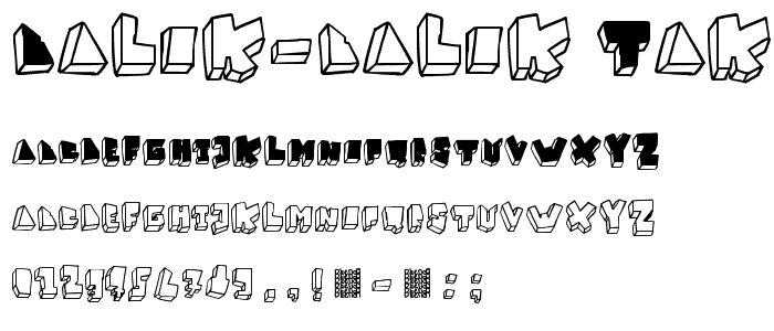 BALOK-balok TAK sempurna font