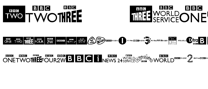 BBC TV Channel Logos font