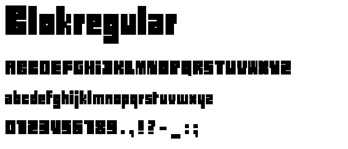 BLOKRegular font