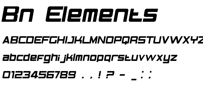 BN Elements font