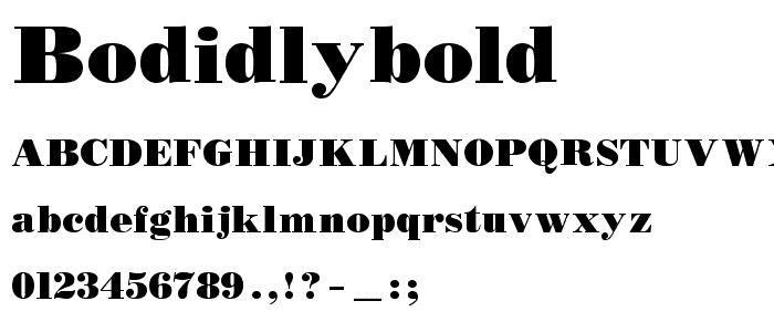 BODIDLYbold font