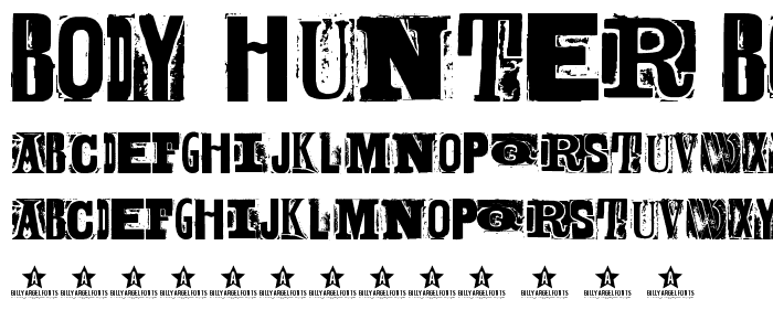 BODY HUNTER Bold font