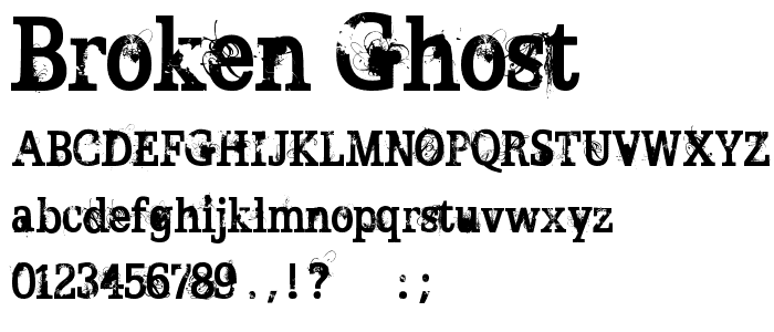 BROKEN GHOST font