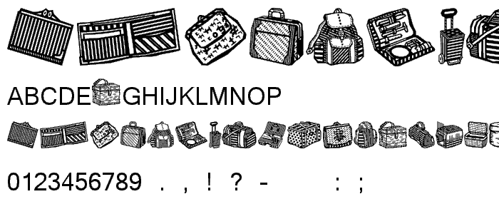 Bags and stuff font