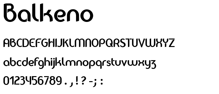 Balkeno font