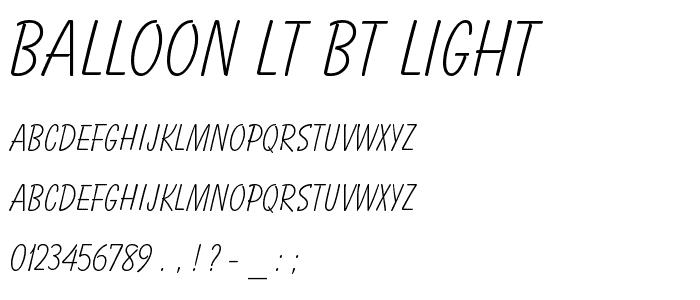 Balloon Lt BT Light font