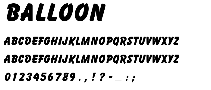 Balloon font