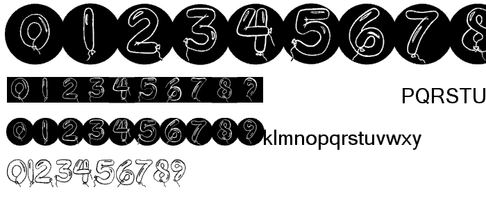 BalloonDigits font