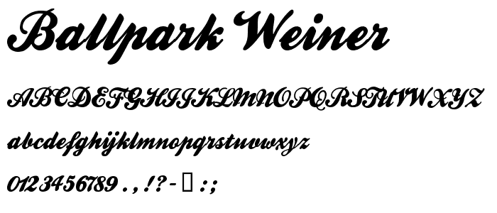 Ballpark Weiner font