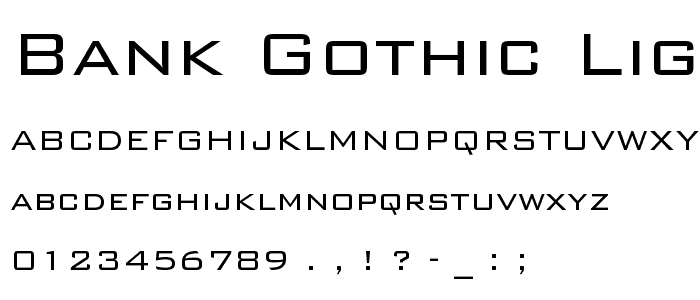 Bank Gothic Light BT font