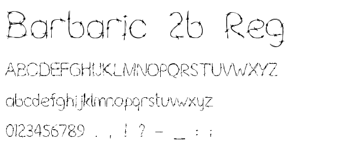 Barbaric 2B Reg font