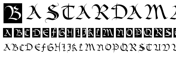 BastardaMajuskel1300 font