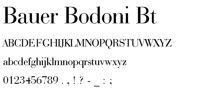 Bauer Bodoni BT font