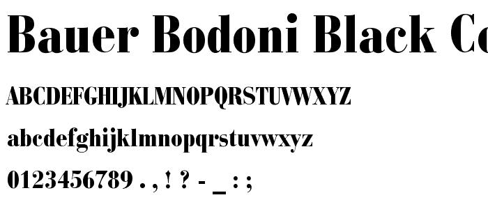 Bauer Bodoni Black Condensed BT font