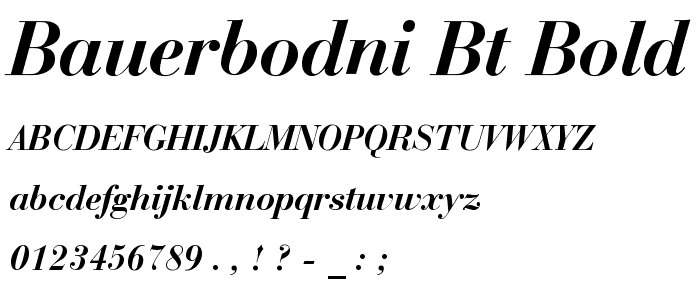 BauerBodni BT Bold Italic font