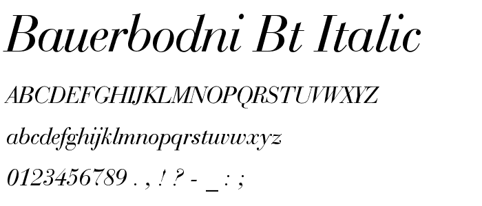 BauerBodni BT Italic font