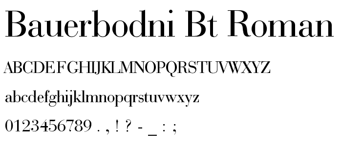 BauerBodni BT Roman font