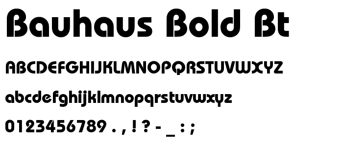 Bauhaus Bold BT font