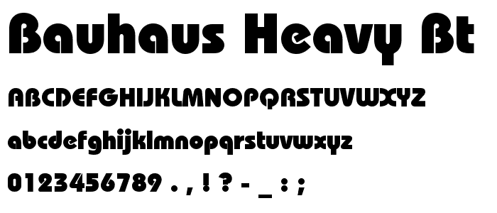 Bauhaus Heavy BT font