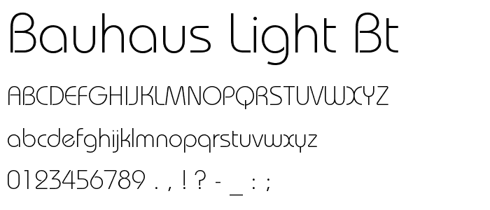 Bauhaus Light BT font