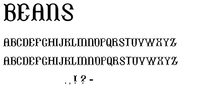 Beans font