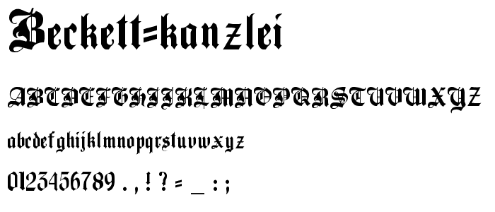 Beckett-Kanzlei font