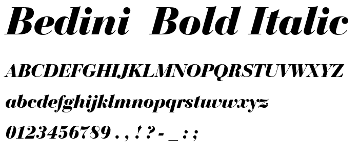 Bedini  Bold Italic font