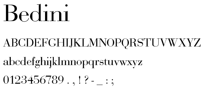 Bedini font