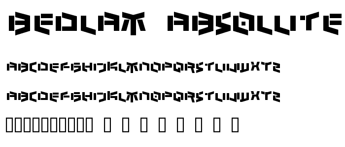 Bedlam absolute font