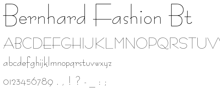 Bernhard Fashion BT font