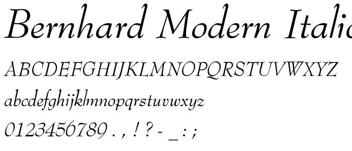 Bernhard Modern Italic BT font