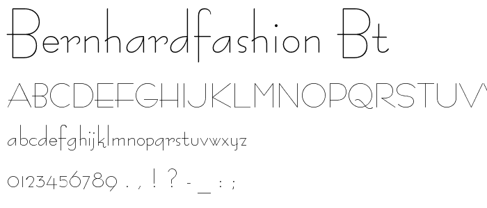 BernhardFashion BT font