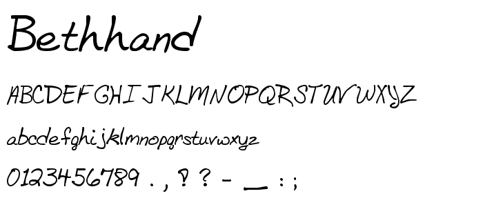 BethHand font