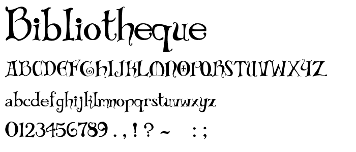 Bibliotheque font