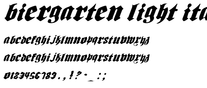 Biergarten Light Italic font