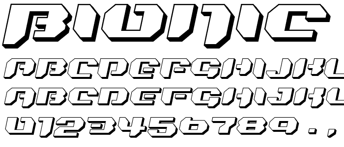 Bionic Kid Slanted 3d font