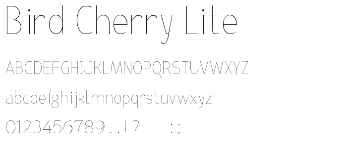 Bird cherry lite font