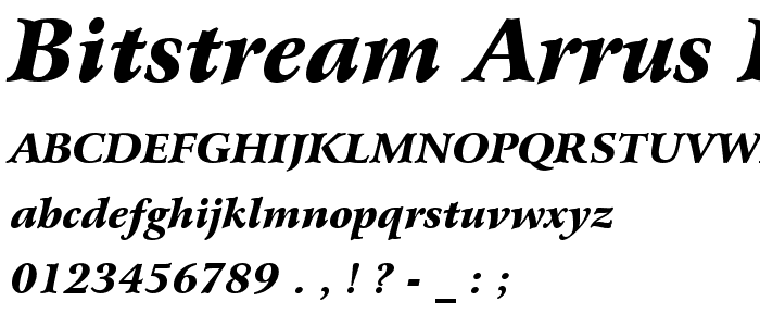 Bitstream Arrus Black Italic BT font