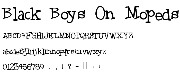 Black boys on mopeds font