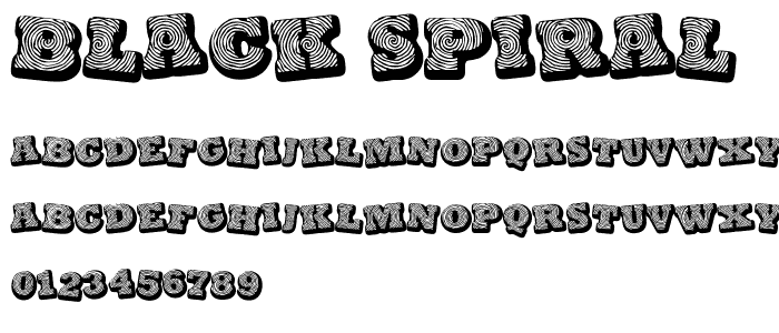 Black spiral font