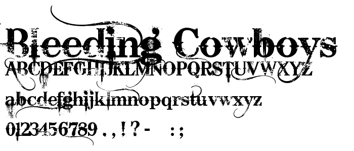 Bleeding Cowboys font