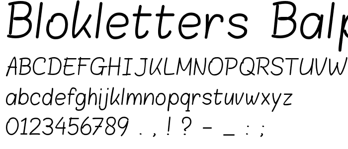 Blokletters Balpen font