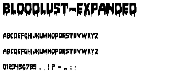 Bloodlust Expanded font