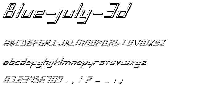 Blue July 3D font