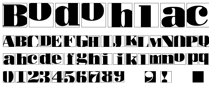 BodoblackSquaresInvers font