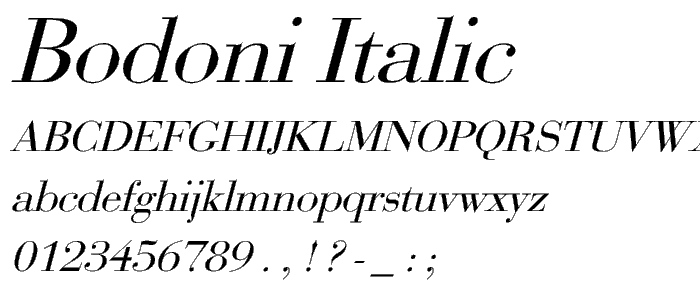 Bodoni Italic font