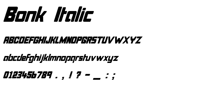 Bonk Italic font