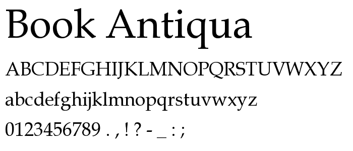 Book Antiqua font