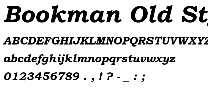 Bookman Old Style Bold Italic font